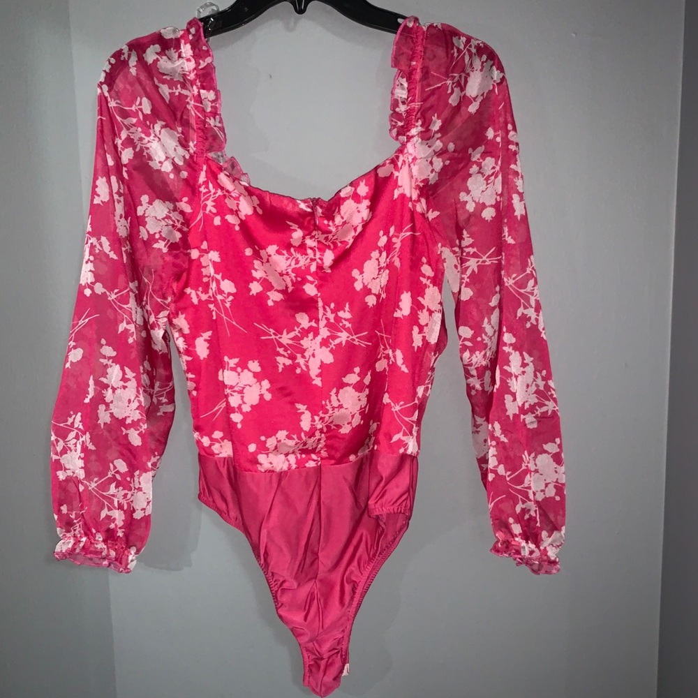 NWT, pink and white bodysuit